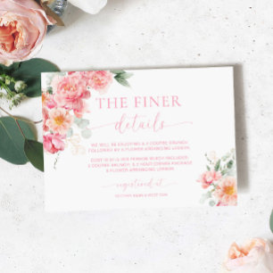 Piper Peony Floral Baby Shower Details Enclosure Card
