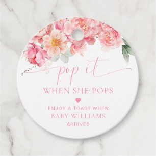 Piper Peony Floral Baby Shower Pop It Favour Tags