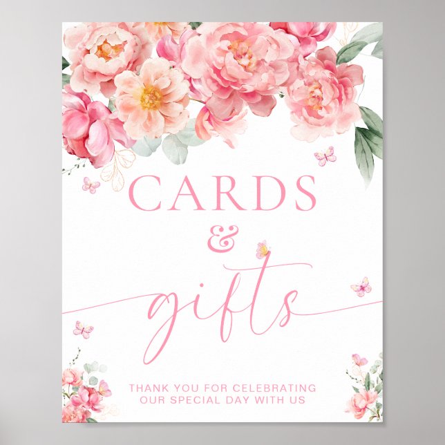 Piper Peony Floral Butterfly Cards and Gifts Sign (Front)