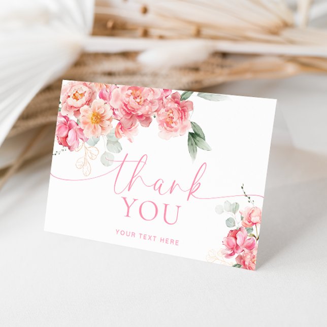 Piper Peony Floral Folded Thank You Card (Thank You Folded Card Piper Peony )