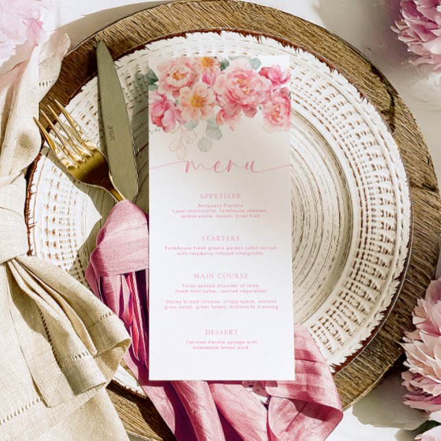 Piper Peony Floral Long Menu & Thank You (Creator Uploaded)