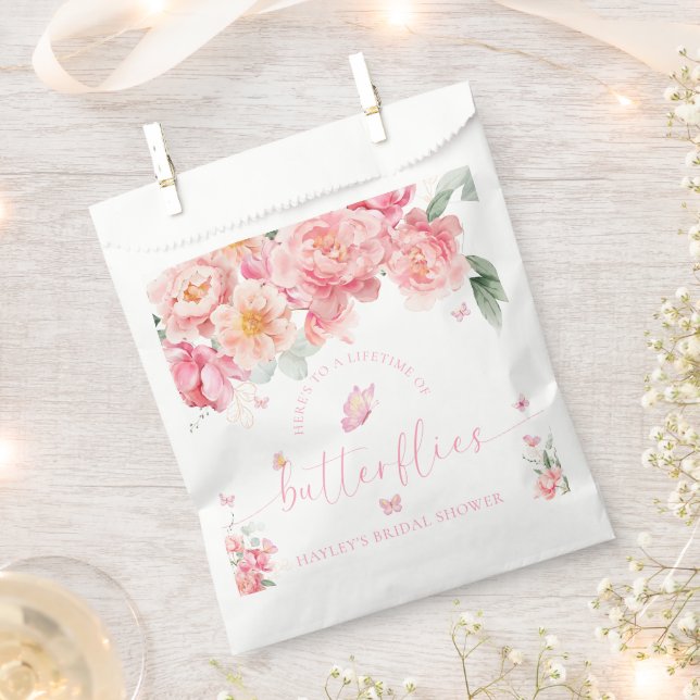 Piper Peony Lifetime Of Butterflies Bridal Shower Favour Bags (Clipped)