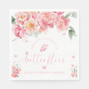 Piper Peony Lifetime Of Butterflies Bridal Shower Napkin