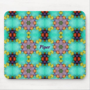 PIPER ~ Pretty Floral Pattern ~ Personalized Mouse Mat