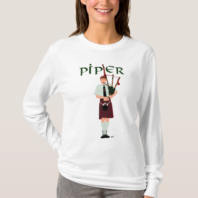 PIPER Red Plaid T-Shirt (Front)