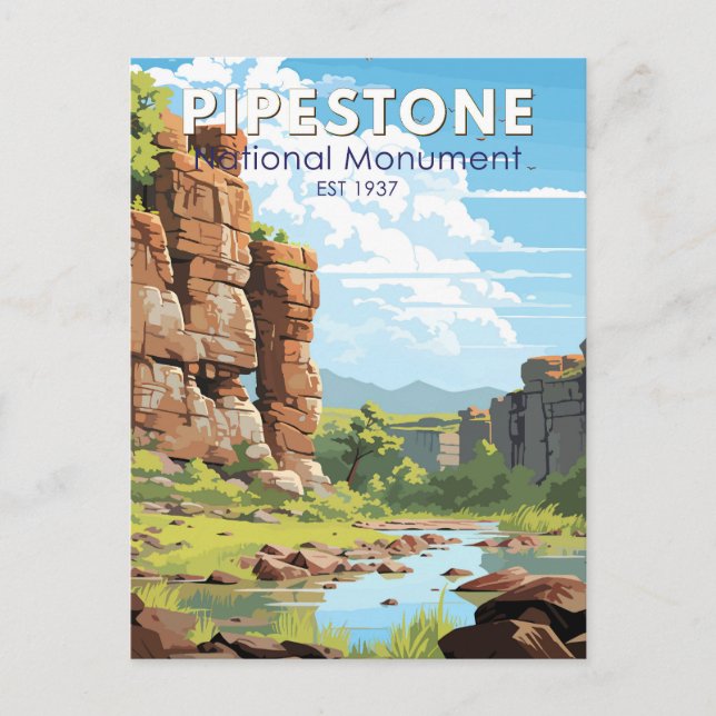 Pipestone National Monument Minnesota Travel Art Postcard (Front)