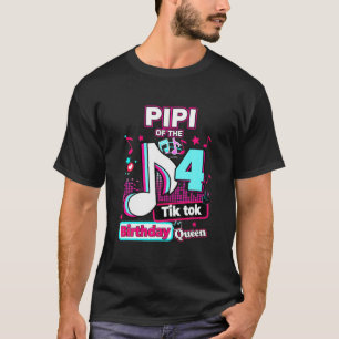 Pipi Musical Birthday Queen 4 Years Old T-Shirt