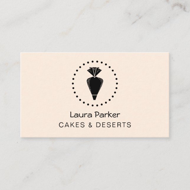 Piping Bag Baking Cupcake Pastry Chef  Business Card (Front)