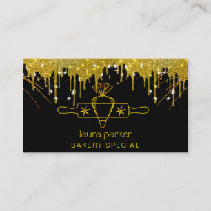 Piping Bag Rolling Pin Bakery Pastry Catering Business Card