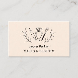 Piping Bag Whisk Baking Cupcake Pastry Chef Busin Business Card