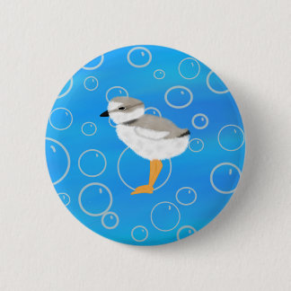 Piping Plover Chick Underwater with Bubbles 6 Cm Round Badge