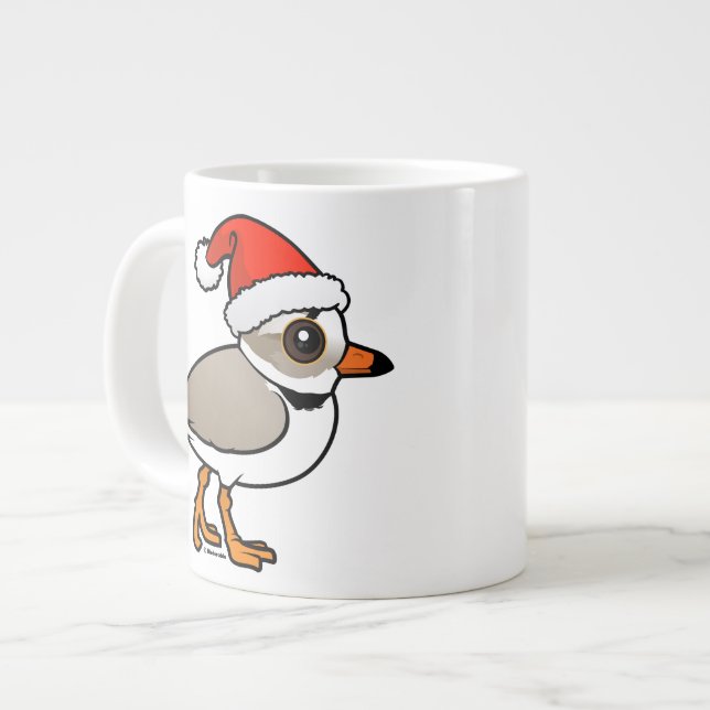 Piping Plover Santa Large Coffee Mug (Front Left)
