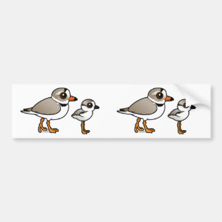 Piping Plover with chick Bumper Sticker