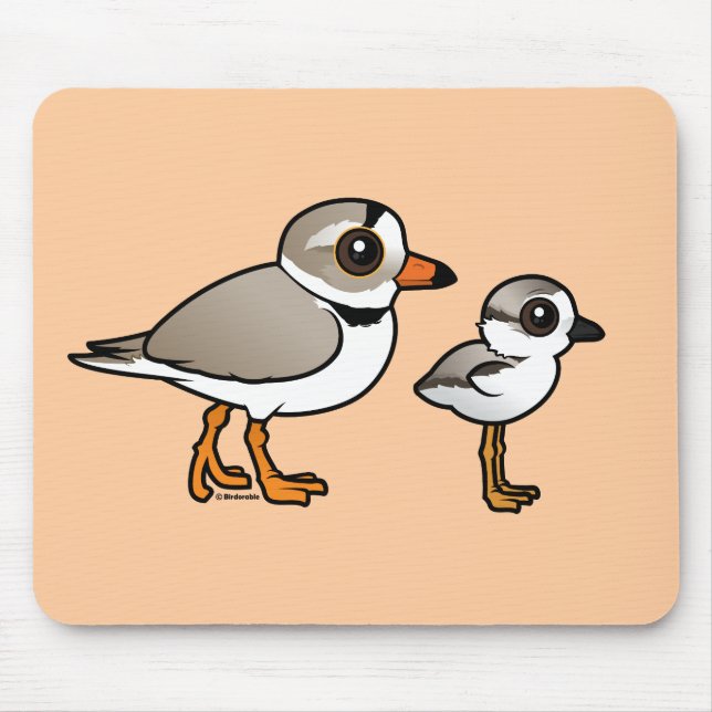 Piping Plover with chick Mouse Mat (Front)