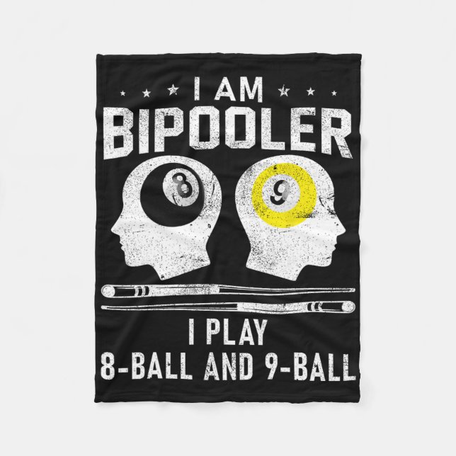 Pipooler Pool Player Pool Cool Billiards 8 And 9 L Fleece Blanket (Front)