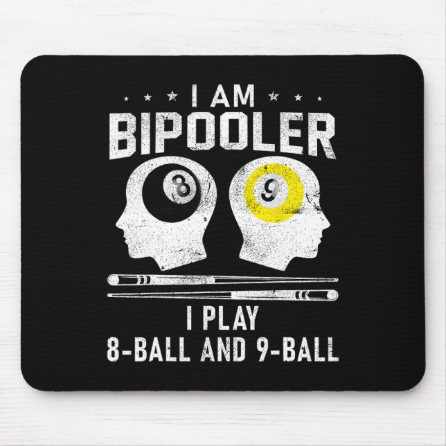 Pipooler Pool Player Pool Cool Billiards 8 And 9 L Mouse Mat (Front)