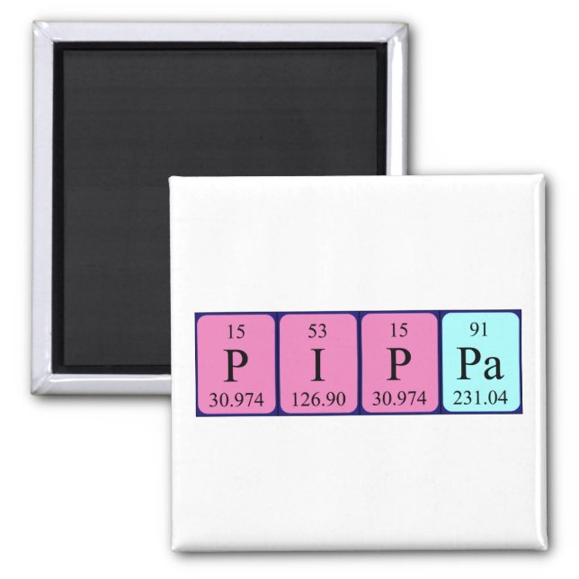 Pippa periodic table name magnet (Front)