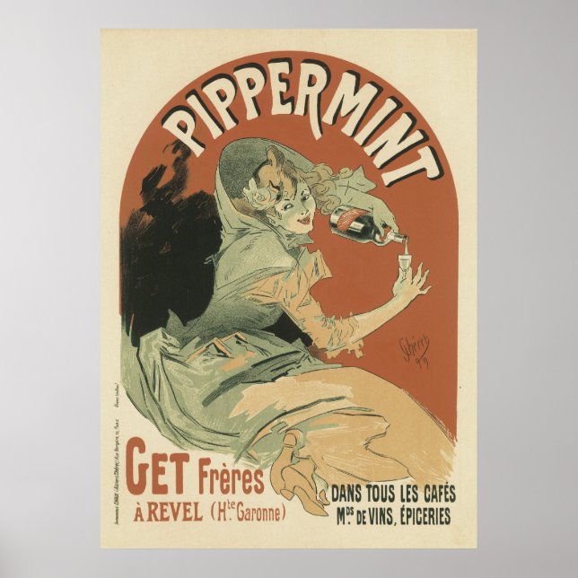 Pippermint Drink by Jules Chéret, 1899 Poster (Front)