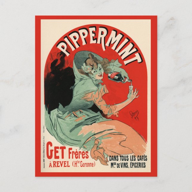 Pippermint, Jules Chéret Postcard (Front)