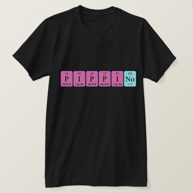 Pippino periodic table name shirt (Design Front)