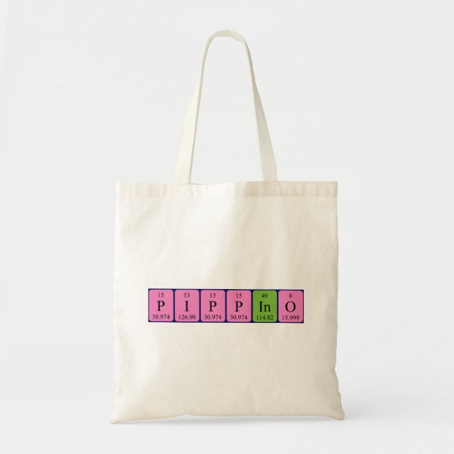 Pippino periodic table name tote bag (Front)