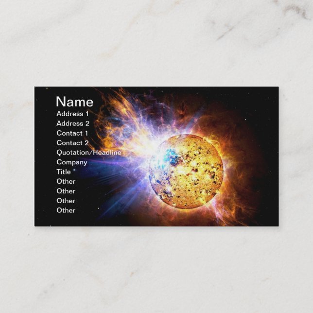 Pipsqueak Star Unleashes giant flare NASA Business Card (Front)