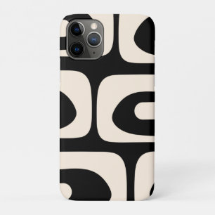 Piquet Midcentury Abstract Minimal Black and Cream iPhone 11 Pro Case