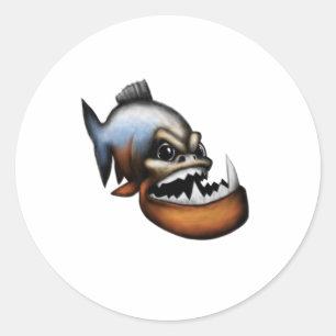 Piranha Classic Round Sticker