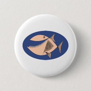 Piranha Fish 6 Cm Round Badge
