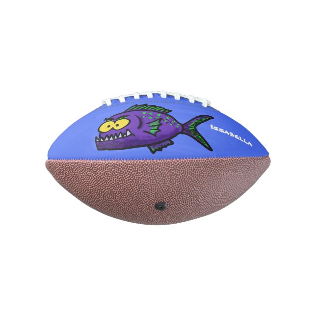Piranha fish cartoon american football (Rotated 270)