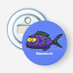 Piranha fish cartoon bottle opener
