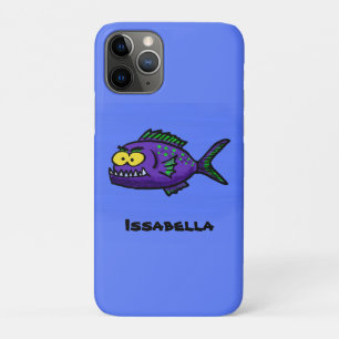 Piranha fish cartoon iPhone 11 pro case