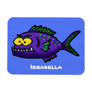 Piranha fish cartoon magnet