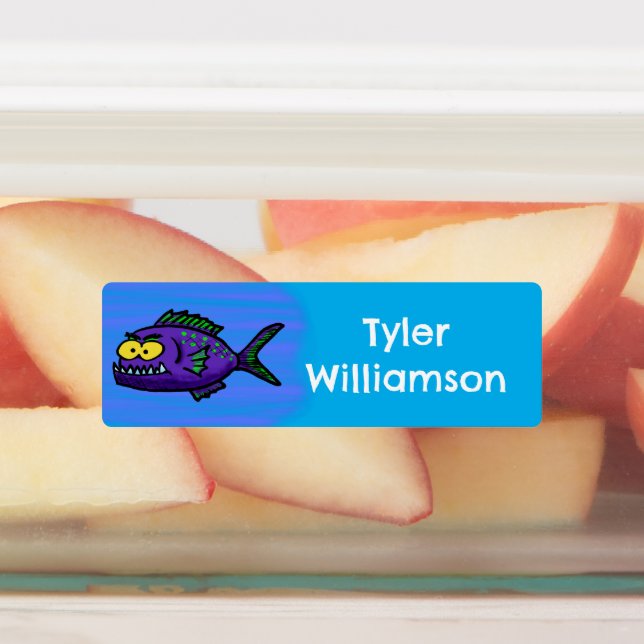 Piranha fish cartoon personalised (Affixed)