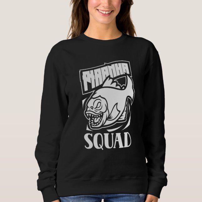 Piranha Squad Retro Piranhas Fish Sweatshirt (Front)