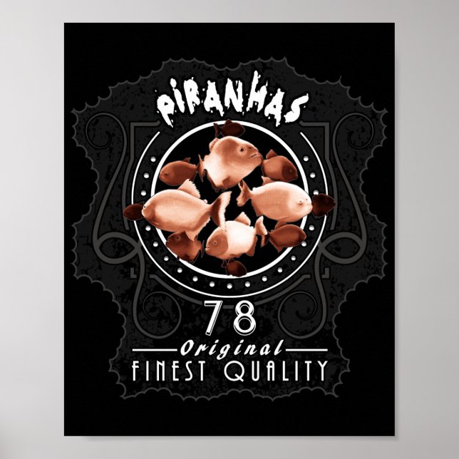 Piranhas 1978 Illustration Poster (Front)