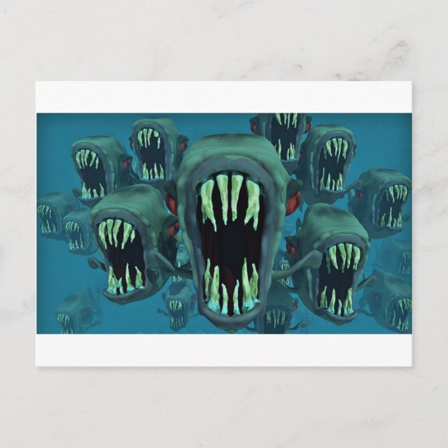 Piranhas Fish Custom Personalise Anniversaries Postcard (Front)