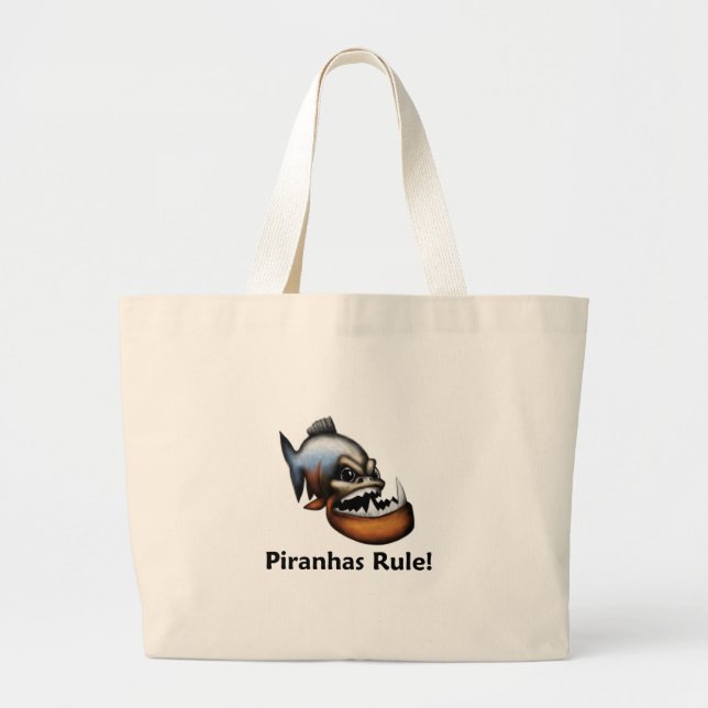 Piranhas Rule! Large Tote Bag (Front)
