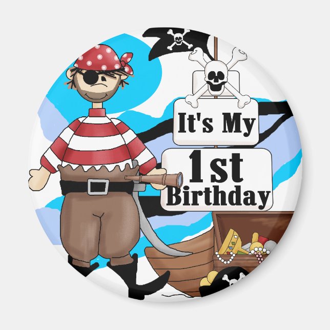 Pirate 1st Birthday T-shirts and Gifts Magnet (Front)