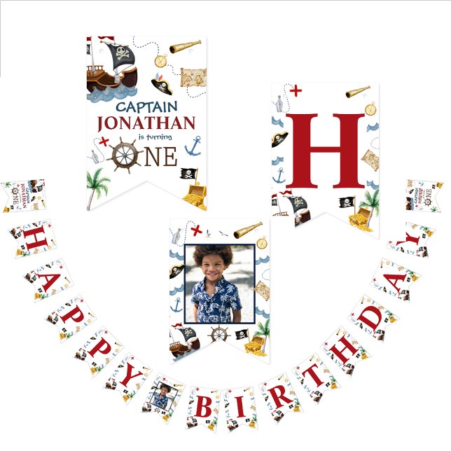 Pirate 1st Happy Birthday Party Bunting (Creator Uploaded)