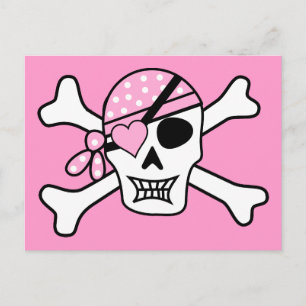 pirate-310038 pirate skull skull and crossbones ey postcard
