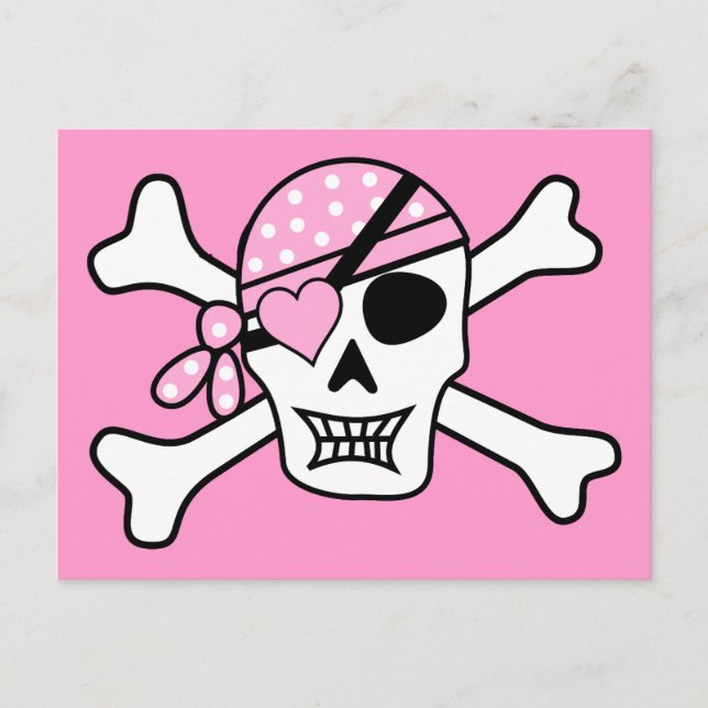 pirate-310038 pirate skull skull and crossbones ey postcard (Front)