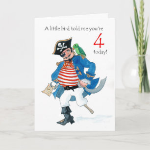 Pirate 4th Birthday Card