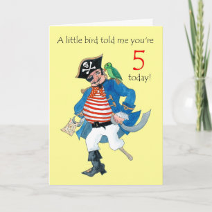 Pirate 5th Birthday Card