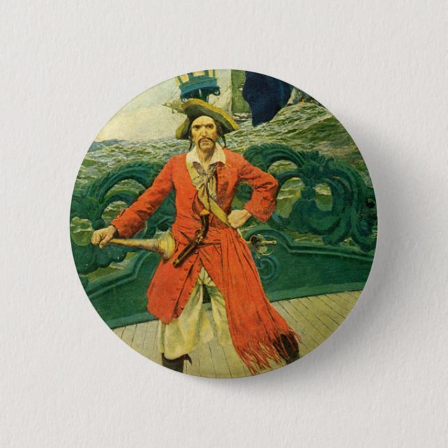Pirate 6 Cm Round Badge (Front)