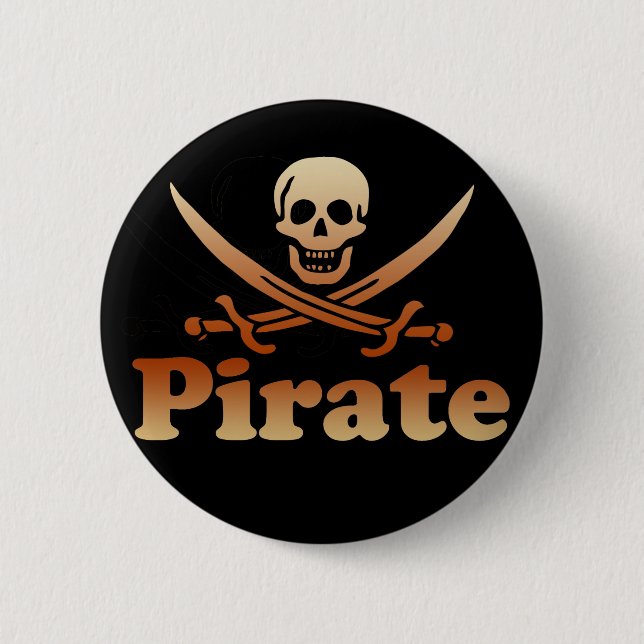 Pirate 6 Cm Round Badge (Front)
