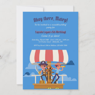 Pirate Adventure Birthday Party Invitations