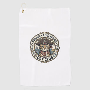Pirate Adventure Cat POD Vector Art - Pirate Adven Golf Towel