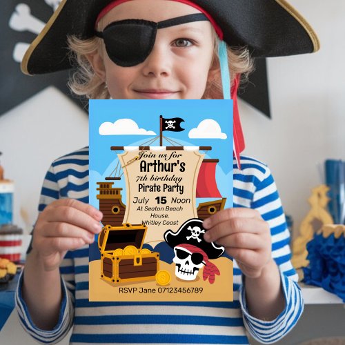 personalised pirate party invitation