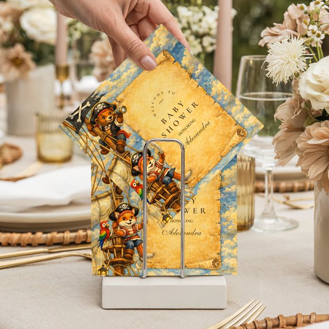 Pirate Adventure Storybook Baby Shower Napkin (Creator Uploaded)